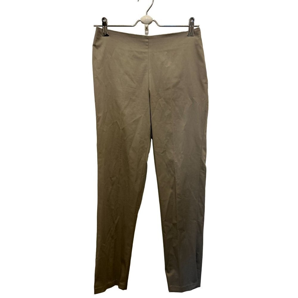 Womens Made in Italy Davide Cenci Green Beige Cotton Pants Trousers Pants Size 4